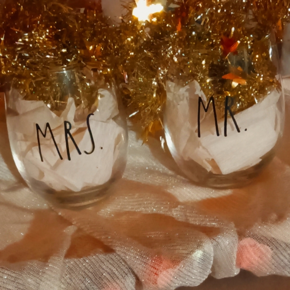 Mr and miss wine glasses